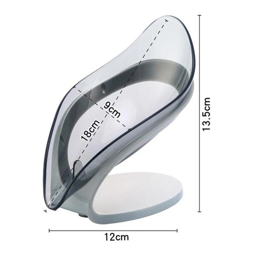 Self Draining Soap Holder Leaf Shape Soap Box Bathroom Plastic Non-slip Soap Dish Tray Creative Bathroom Kitchen Decors