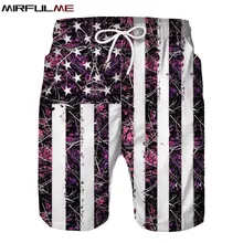 Летние мужские пляжные шорты для отдыха, спортивные штаны в полоску с 3D принтом, шорты для серфинга, мужские свободные дорожные шорты для серфинга, купальник с карманом