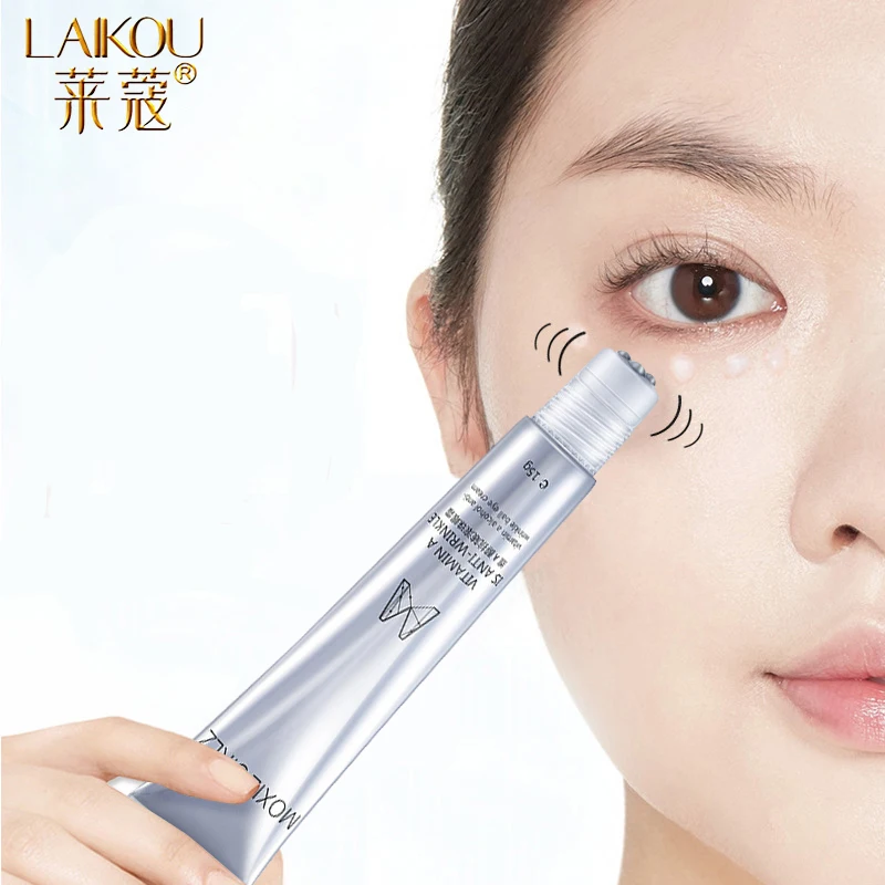 LAIKOU Vitamin A Roller Massager Eye Cream Eye Patches Anti Wrinkle Anti-aging Remover Dark Circles Against Eye Puffiness Cream
