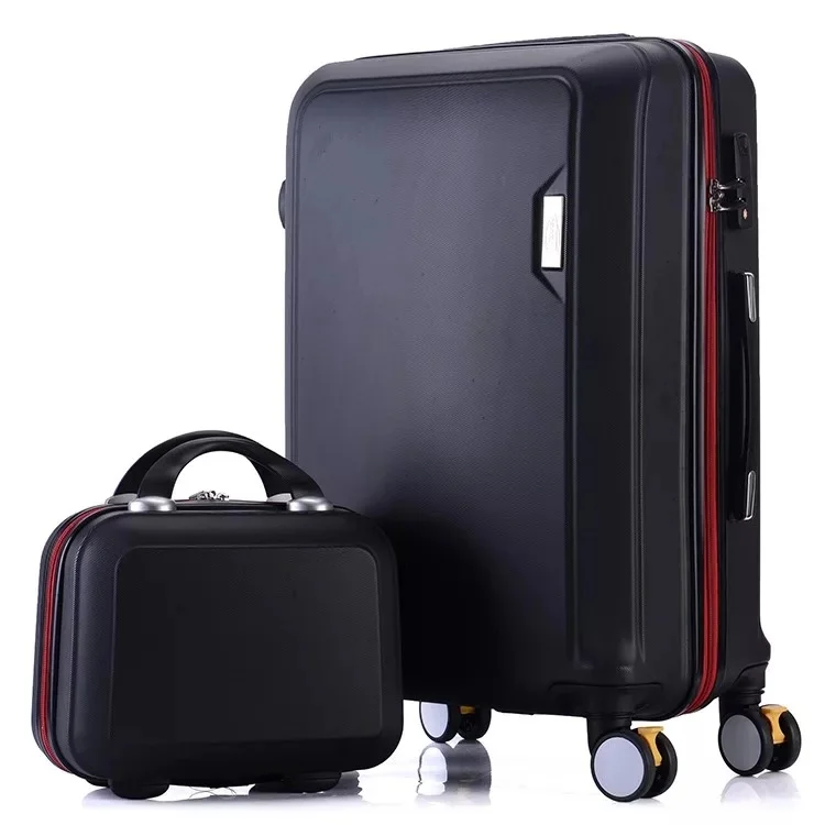 ABS+PC luggage set travel suitcase on wheels Trolley luggage carry on cabin suitcase Women bag Rolling luggage spinner wheel - Цвет: black set