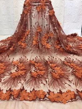 

2019 High Quality French Tulle Beaded African Lace Fabric Sequins Embroidered Nigerian Lace Fabrics For Wowen Dress