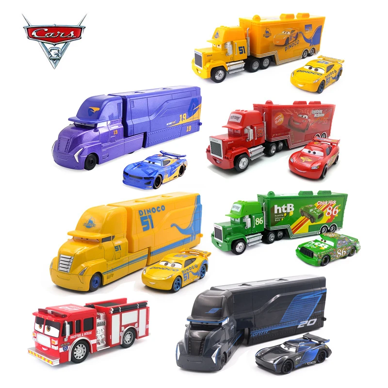

Disney Pixar 2 3 Toy Lightning McQueen Jackson Storm Cruz Mike Uncle Truck 1:55 Alloy Model Car Children Toy Gift