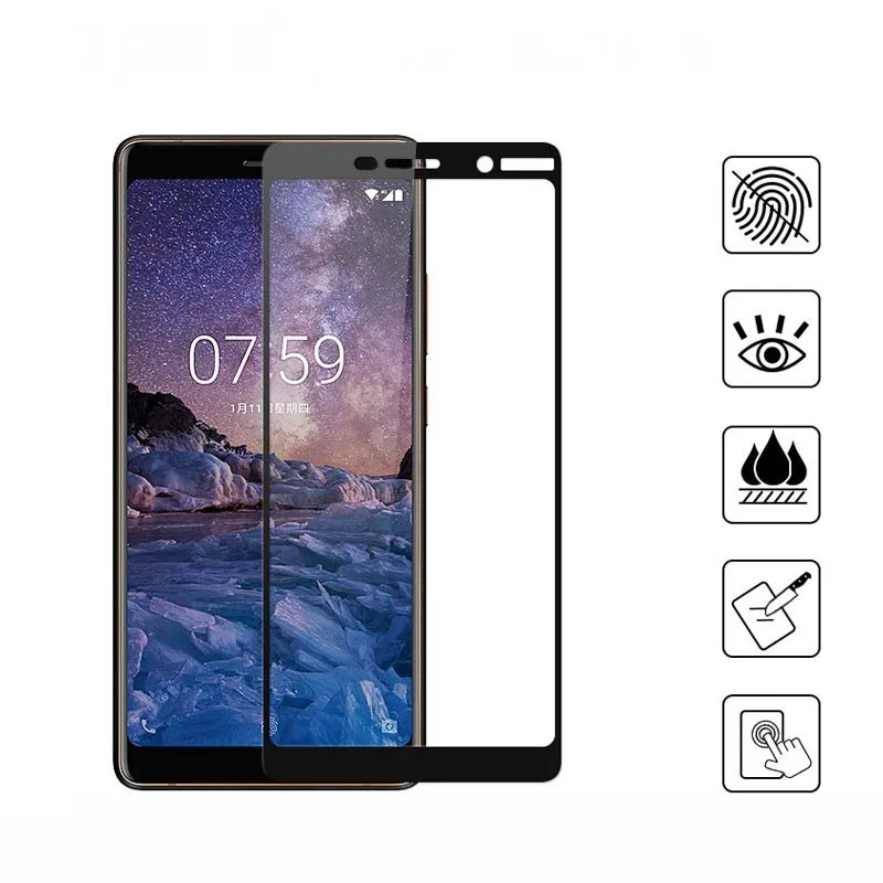 

5D Curved Edge Full Covered For Nokia 6 /7 Plus Tempered Glass Screen Protector Glass