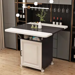 Mesa de comedor plegable multifuncional para el hogar, mesa cuadrada móvil para apartamento pequeño, cocina, sala de estar con cajón