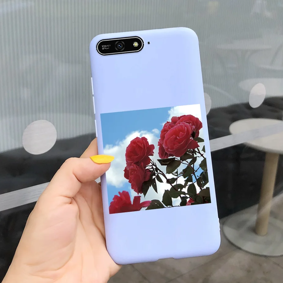 Cute Sunflower Case For Huawei Y6 2018 Case Y 6 2018 Soft Silicone Cover For Huawei Y6 Prime 2018 Phone Cases 6.21'' Bumper Bags cell phone pouch with strap