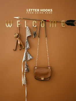 

Letter Wall Hook Coat Towel Hooks for Bathroom Gold Copper Kitchen Hook Clothes Hook O-Z Door Hook