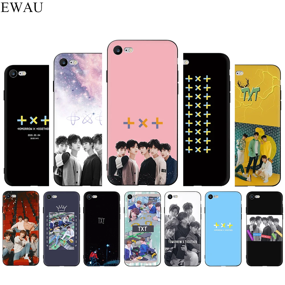

EWAU TXT Silicone phone case for iphone 5 5s SE 6 6s 7 8 Plus X XR XS 11 Pro Max