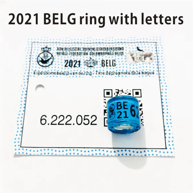Anillos de Paloma BELG 2021 con cartas de pájaro, 8mm