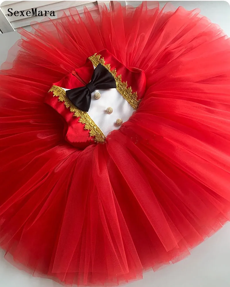 

Red Baby Toddler Birthday Dress Infant Girls Clothes Princess Flower Girl Dress for Special Occasion Kid Size 12M 18M 24M