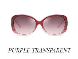purple transparent Новые женские солнцезащитные очки в европейском и американском ретро стиле, модные очки, несколько цветов, большие солнцезащитные очки с оправой - Цвет: purple transparent