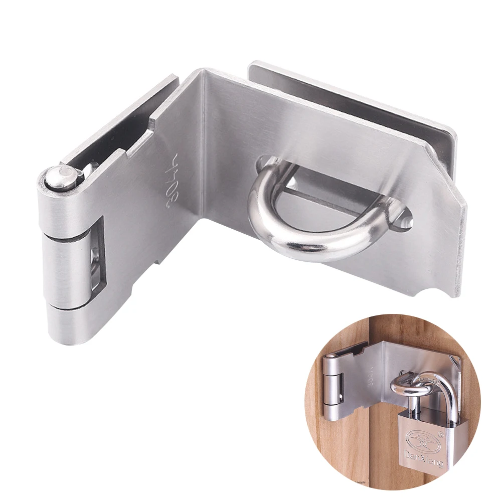 

Anti Theft Right Angle Hardware Door Buckle Padlocks Anti Corrosion Home Security Barn Rustproof 90 Degrees Stainless Steel