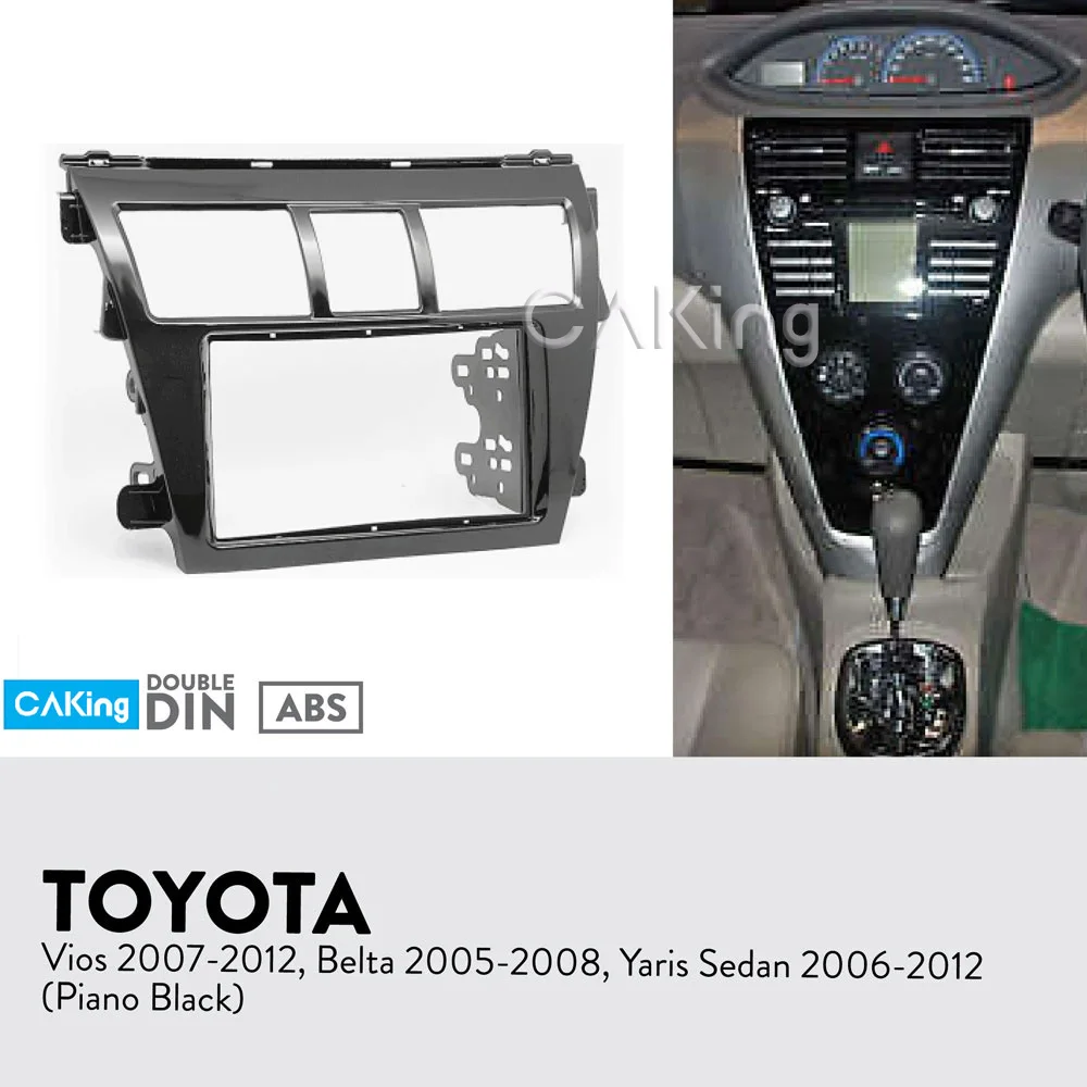 Автомобильная радиопанель Fascia Для Toyota Vios 2007 2012Yaris Sedan 2006 2012Belta 2005 2008 (глянцевый