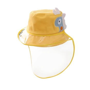 

Transparent Mask Children Dual-Use Bucket Hat Anti Saliva Protective Hat Dustproof Cover Kids Boys Girls Cute Fisherman Cap Hat