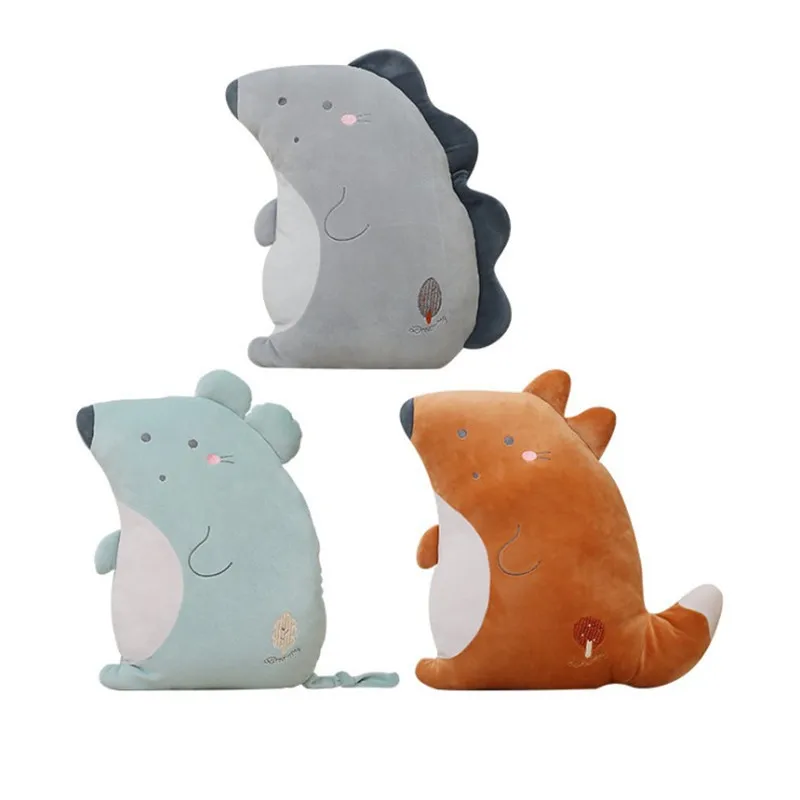 

40cm Plush animal cushion Toy Cute & soft Kawaii Animal Mouse Fox hedgehog food Pillow Lovely Birthday Gift for Kids Doll