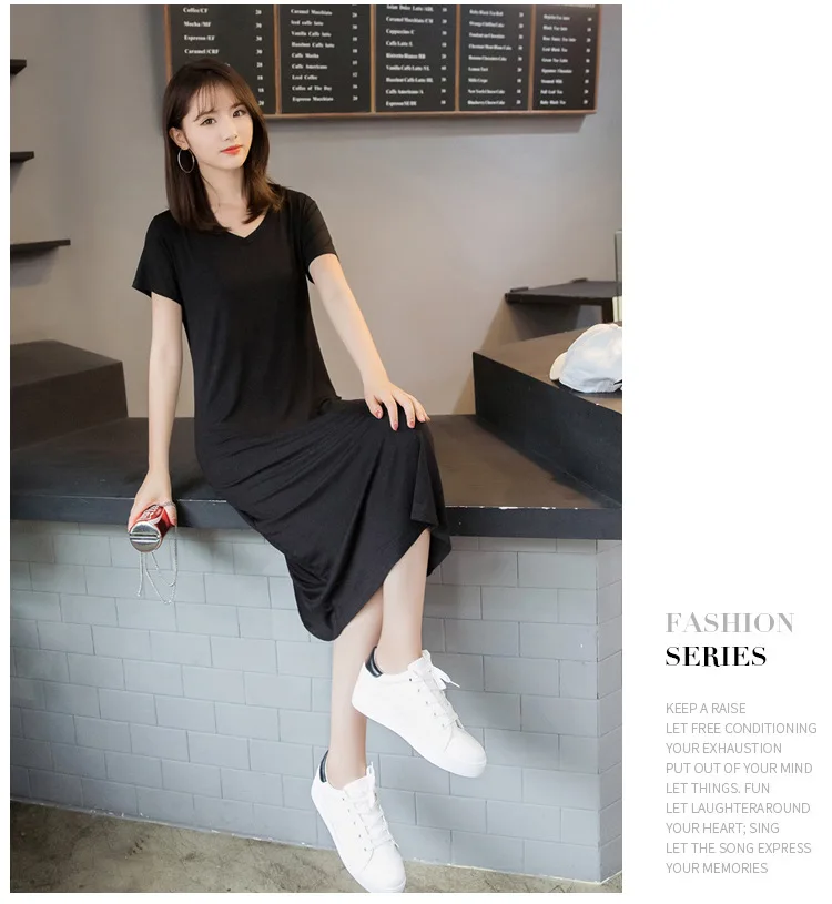 Fdfklak Modal Comfortable Sleepwear Women Night Shirt New Short Sleeve Long Dress Spring Summer Nightgowns Female Sleepshirt