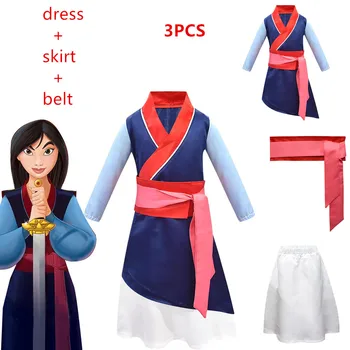 

Wreck It Ralph 2 Girls Princess Costumes for kids Hua Mulan Costume Cosplay Dresses Clothes Children Party Dress Vestidos