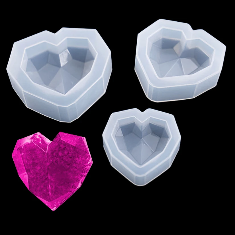 

Diamond Loving Heart Silicone Mold Silicon Resin Mold Cupcake Chocolate Fondant Cake Decorating Tools