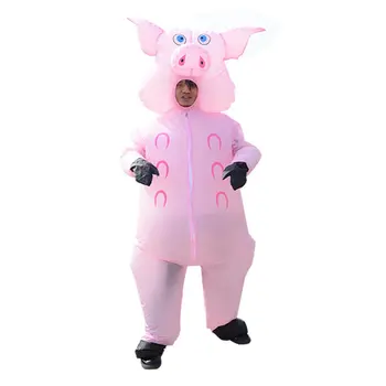 

Halloween Party Spoof Adult Inflatable Costume Pink Pig Inflatable Cartoon Costume Halloween Party Props
