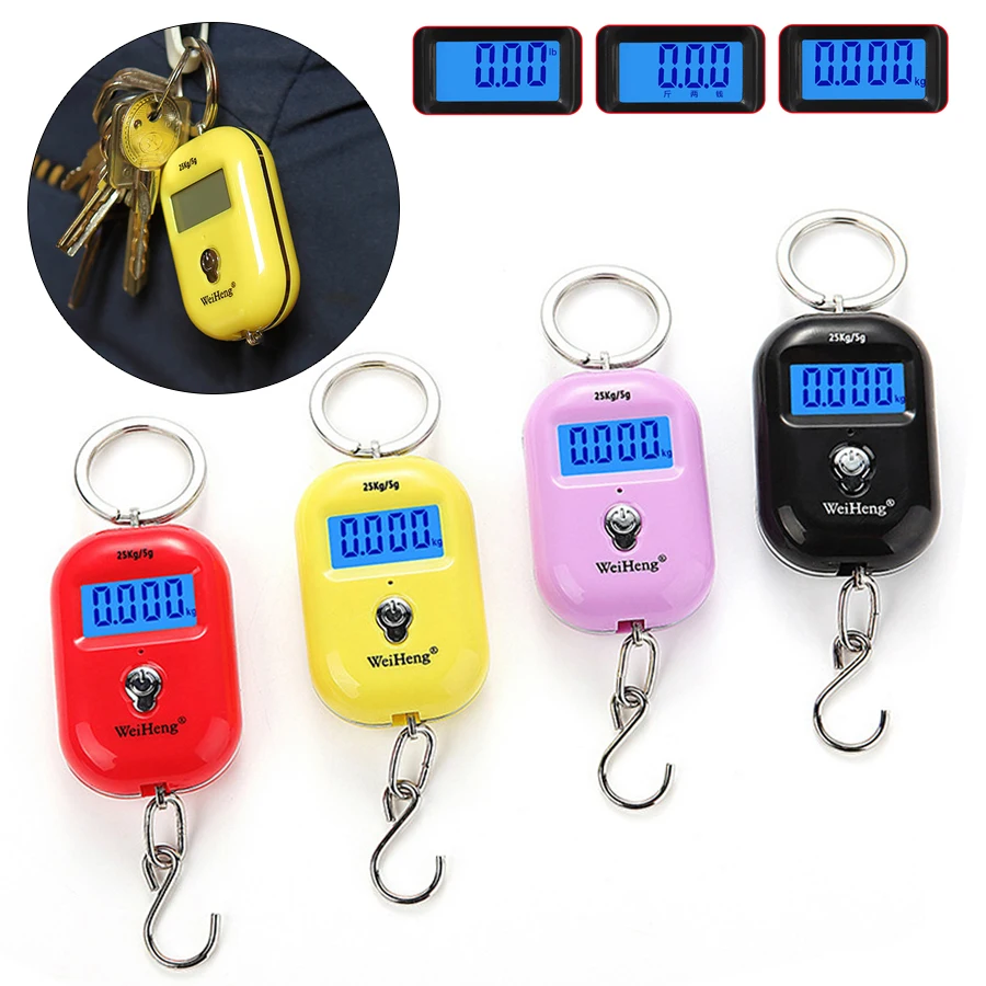 New 25Kg x 5g Digital Hanging Scale Mini Electronic Luggage Hook