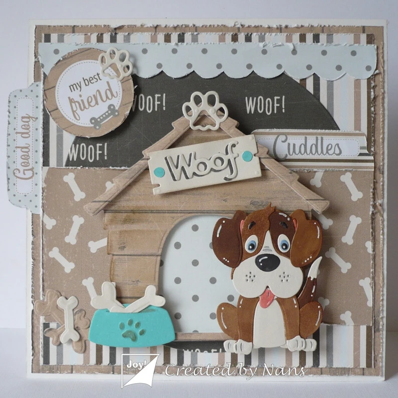 

Dog & Doghouse Metal Cutting Dies Stencils for DIY Scrapbooking Craft Paper Card Decorative Embossing Die Cuts