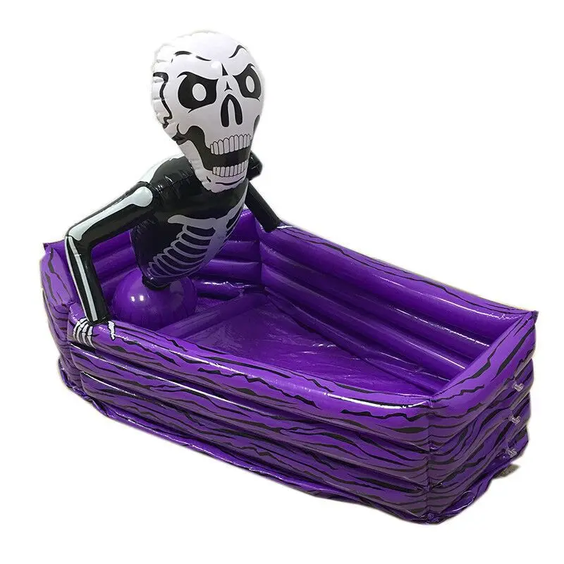 Halloween Beverage Bucket Skull Inflatable Drinking Cooler Pool Theme Party Decoration Kids Outdoors Sport Play Toys Bathtub | Дом и сад