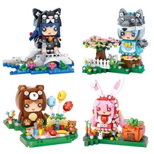 

Mini Building Blocks Animal Wolf Rabbit Kitten Bear 3D Model Brick DIY Fairy Tale Doll Children's Toy Boy Gift Girl Puzzle