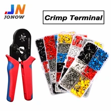 1200pcs Wire Copper Crimp Connector Insulated Cord Pin End Terminal Ferrules Kit Set Tubular Crimping Connectors Plier Assorted