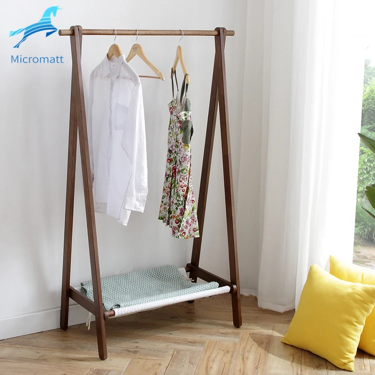 

Solid Wood Clothing Stand Clothes Rob Coat Rack with one Layer Shoes Stable Floor stand Rack  Kleerhanger 