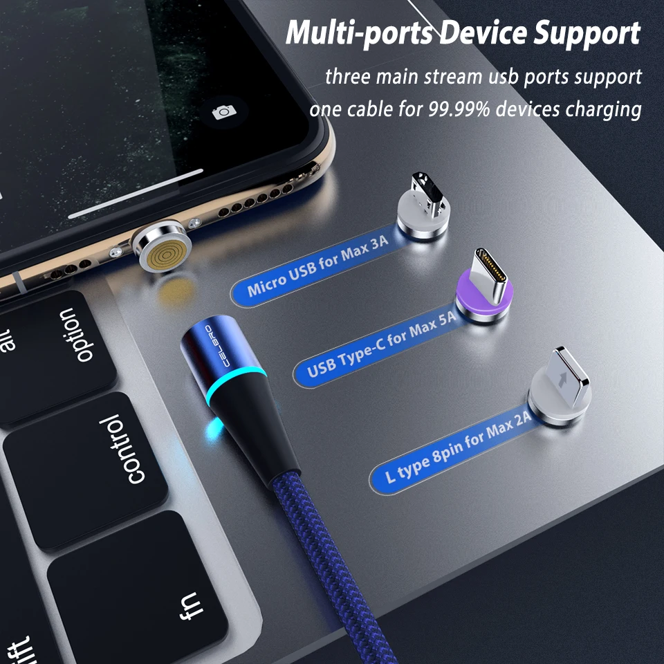 Магнитный кабель Micro usb type C Tipoc Led 5A Supercharge для huawei P30 P20 P10 mate 30 20 Pro Lite Cabo Usb Magnetico 1 м 3.3ft