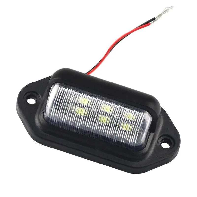 6 LED samochodów ciężarowych oświetlenie tablicy rejestracyjnej przyczepa samochodowa lampa tylna lampa boczna samochodów łodzie motocykl RV ciężarówka przyczepa 12V 24V 1pc