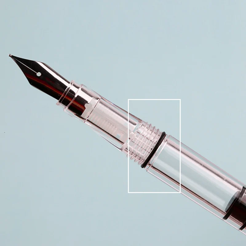 

Transparent Piston Fountain Pen Clear Ink EF F Nib Extra Fine Large Capacity for Office Writing HUG-Deals