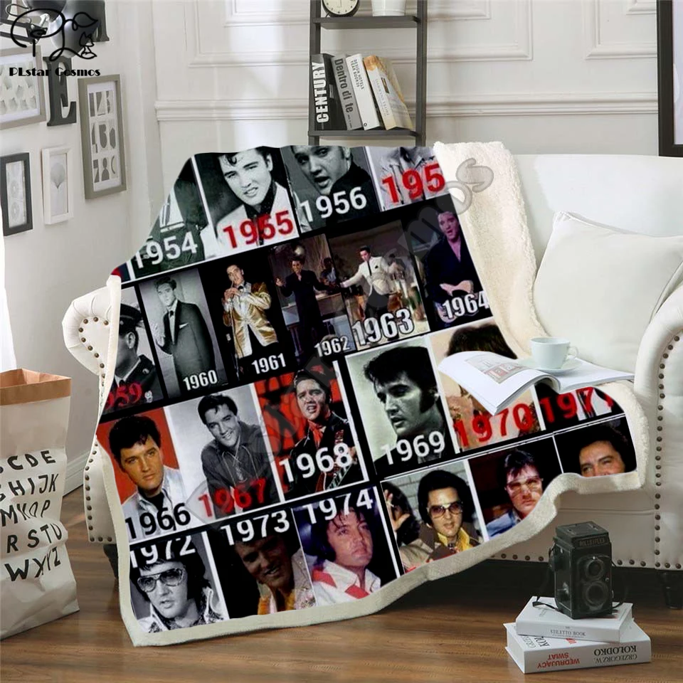 

Elvis Patched Design Blanket Plush 3d Printed for Adults Sofa Sherpa Fleece Bedspread Wrap Throw Blanket Microfiber -2