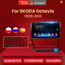 Junsun Android 10 Radio de coche AI Control de voz Video Multimedia reproductor de Audio navegación para SKODA Octavia 2 2008-2013 A5 no 2Din