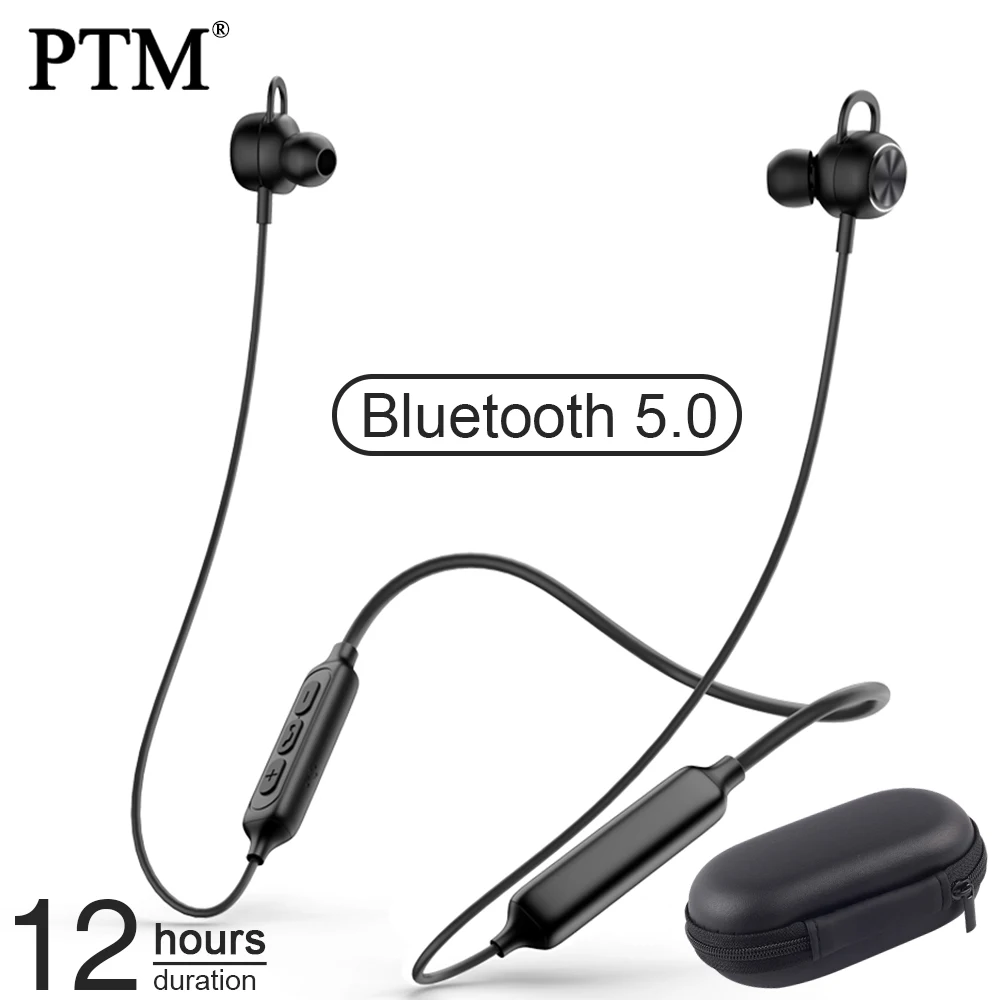 PTM X2 беспроводные Bluetooth наушники бас музыка гарнитура шейные спортивные