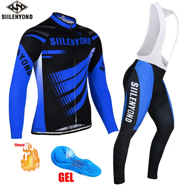 CBJ-BT-S0901 SIILENYOND, с длинным рукавом, для велоспорта, Джерси, наборы для велоспорта, зимняя, термальная, флисовая, одежда для велоспорта, MTB, для шоссейного велосипеда, одежда, Майо, Ropa костюмы - Цвет: CBJ-BT-S0901
