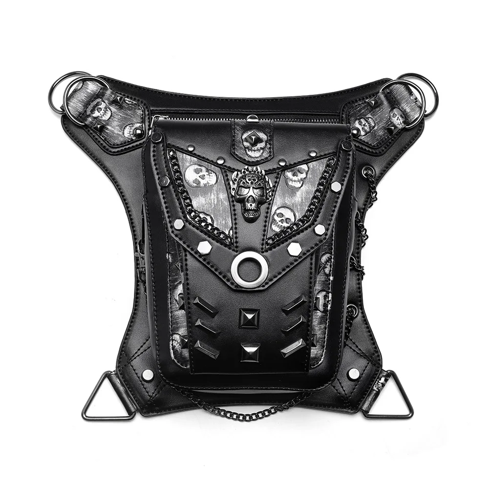 Punk Skull Rivet Waist Bag 16