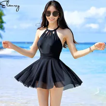 Женский цельный купальный костюм, сексуальный черный бандажный купальный костюм, летняя пляжная одежда с подкладкой, Купальная юбка, женский купальный костюм