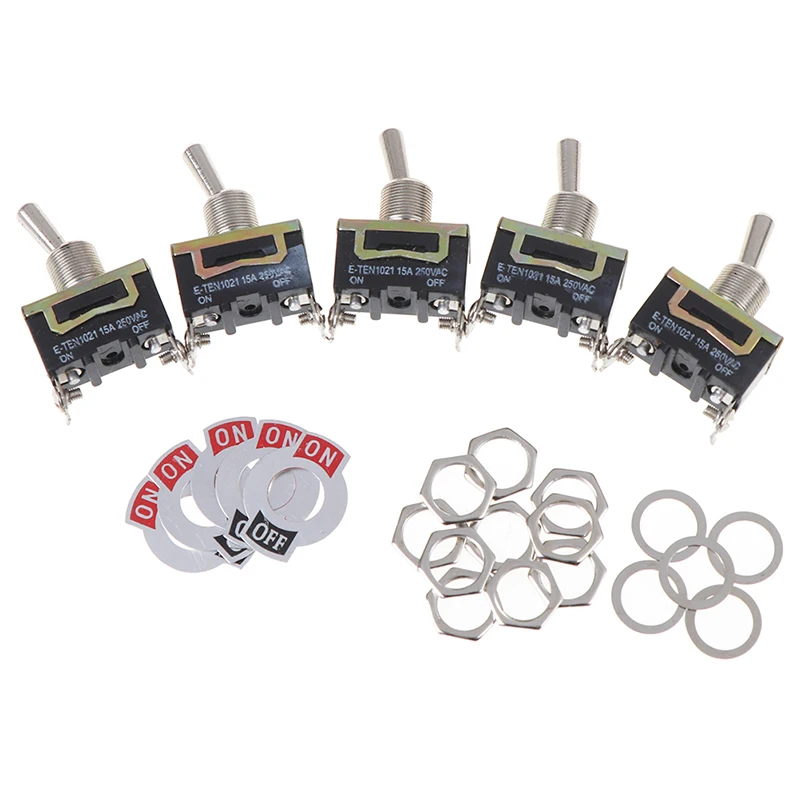 5 шт. 15A 250V SPST 2Pin Сверхмощный автомобиль Лодка вкл/выкл тумблер