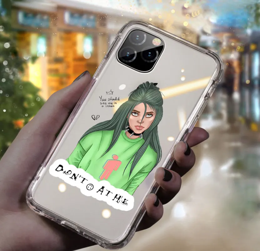 Billie Eilish наклейки dont smile at me мультфильм чехол для телефона для iPhone 11 pro max 7 5S SE 6 6s 8 7 Plus X XR XS MAX Мягкий ТПУ чехол - Цвет: TPU  A1059