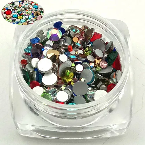 420 шт кристаллы стеклянный опал Стразы для украшения для ногтей смешанный размер драгоценные камни бисер Подвески Аксессуары для ногтей 1,3 мм-5 мм - Color: 420pcs Multi