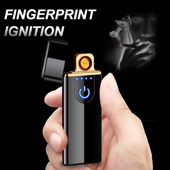

Charging lighter Touch induction windproof electronic ultra-thin USB cigarette lighter custom Metal