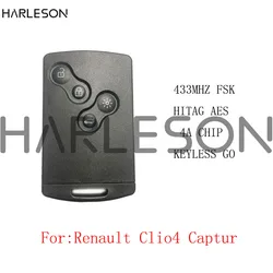 Go – carte clé télécommande intelligente originale à 4 boutons, mains libres, 433MHz, 7953 4A, pour voiture Renault Clio IV 4 Captur (2009 – 2017) 