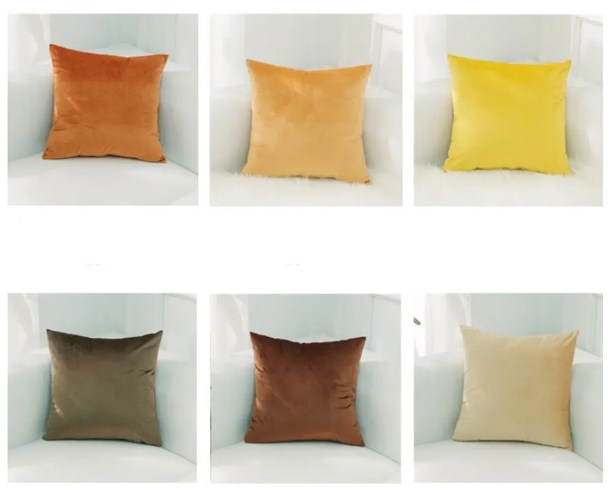 Nordic Style Velvet Pillowcase Simple Solid Throw Cushion Covers Square Pillow Cover for Bedroom Sofa Living Room Decoration