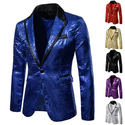 Shiny Gold Shiny Shiny Decorated Blazer Jacket for Men Night Club Graduation Men Suit Blazer Homme Costume Stage Wear for Singer