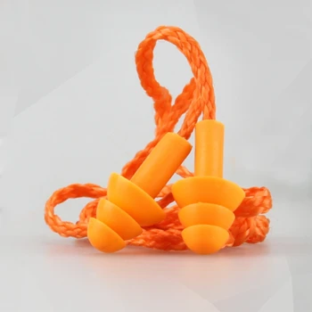 

Soft Silicone Wired Ear Plugs Noise Reduction Caps Earmuffs Hearing Protection