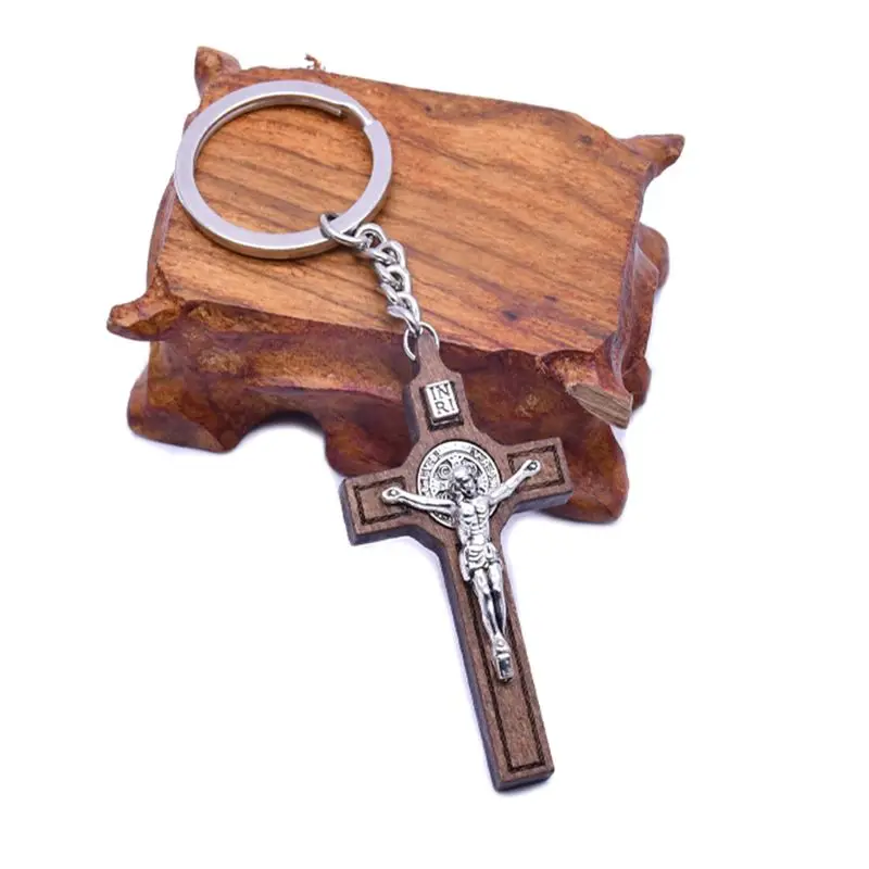 Христианский Иисус брелок в виде креста религиозный брелок ювелирные изделия подвеска автомобильные сувениры T8WB
