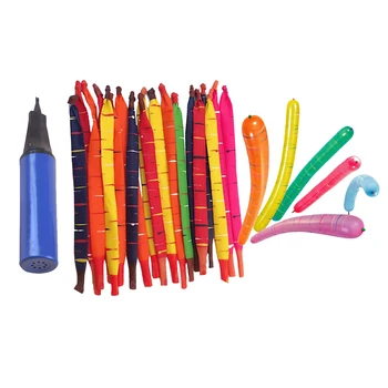 

100pcs Mixed Color Long Latex Rocket Balloon Party Toys for Kids Toys Birthdays Decoration with Pump