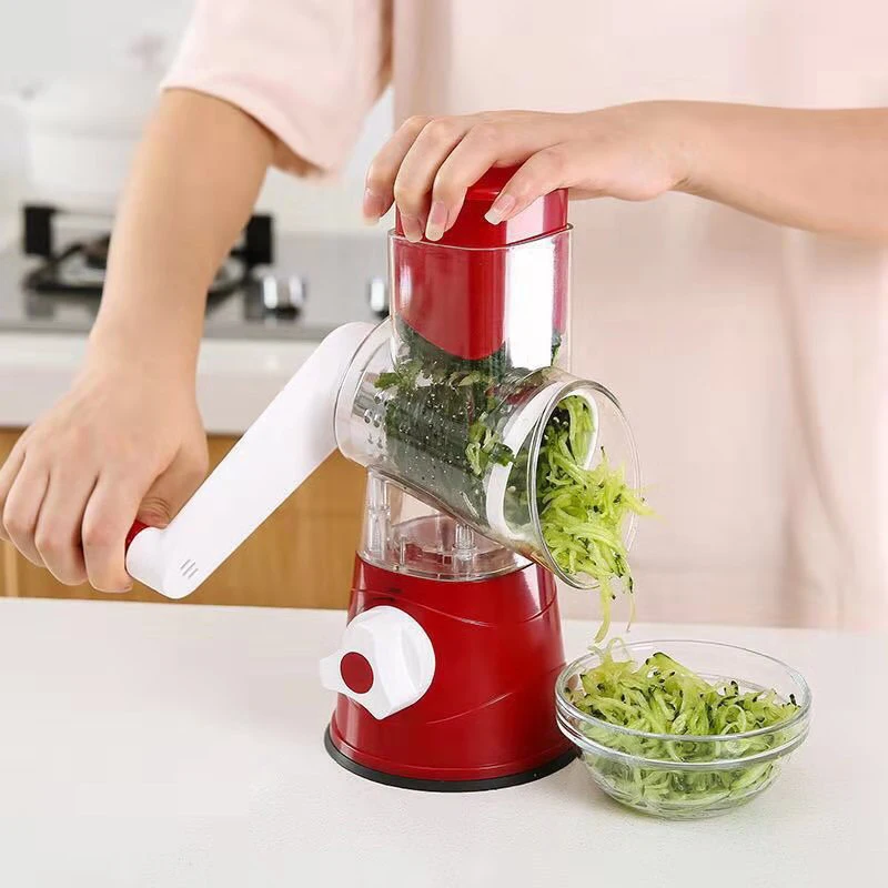 Round Mandoline Drum Slicer Multi Purpose Vegetable Grater Slicer, Cutter, Shredder, Veggie Slicers for Fruits and Vegetables, Blue