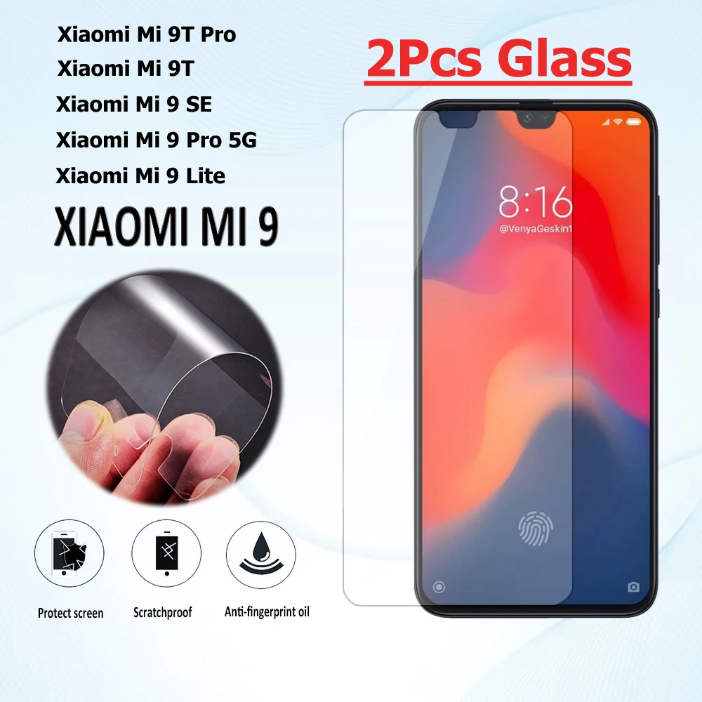 2Pcs Per Xiao Mi Mi 9 Mi 9 Lite Mi 9 Pro 5G Di Protezione In Vetro Temperato Per Xiao Mi Mi 9 Se Xiao Mi Mi 9T Mi 9T Pro Telefono Pellicola Di Vetro