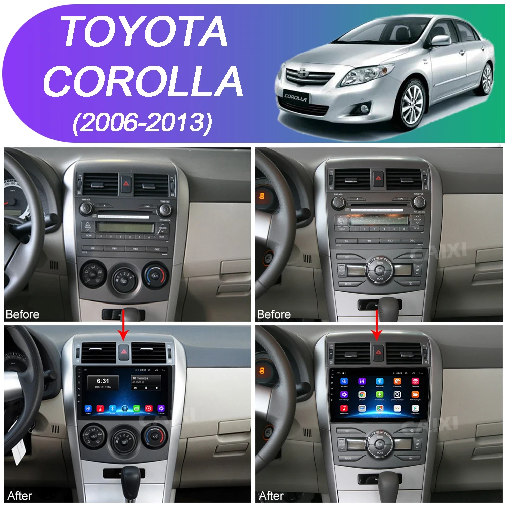Автомобильный мультимедийный плеер с радио android 9 0 2Din для Toyota Corolla E140/150 2007 2008 2009 2010